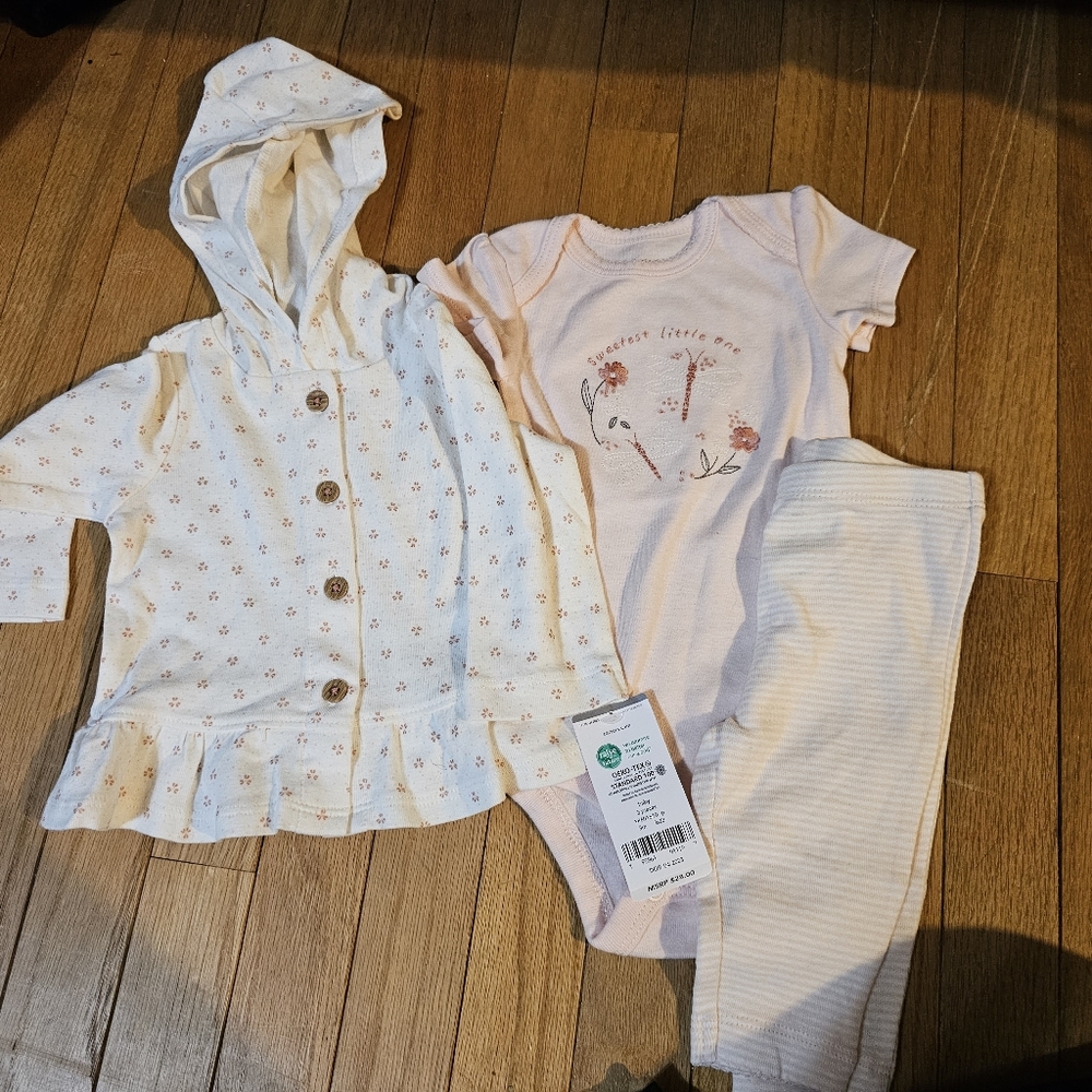Carter's Pink and Cream Baby 3 Months Matching Set
